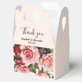  roze en rode rozen bruiloft bedankdoosjes (Geopend)