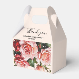  roze en rode rozen bruiloft bedankdoosjes