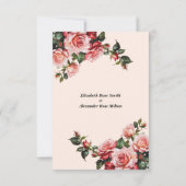  roze en rode rozen bruiloft bedankkaart (Achterkant)