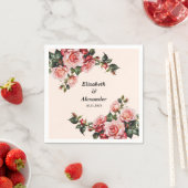  roze en rode rozen bruiloft servet (Insitu)