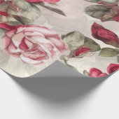 roze en rode rozen cadeaupapier (Hoek)