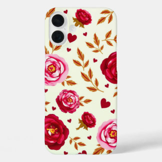Roze en rode rozen iPhone 16 plus hoesje