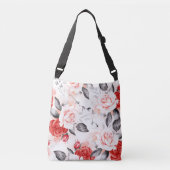 Roze en rode rozen crossbody tas (Voorkant)