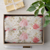 Roze en rode rozen en harten van valentijns tissuepapier (Geschenk)