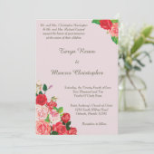 Roze en rode rozen Floral 5 x 7 Weddenschap Kaart (Staand voorkant)