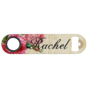 Roze en rode Rozen Floral en blad muziek Speed Flessenopener