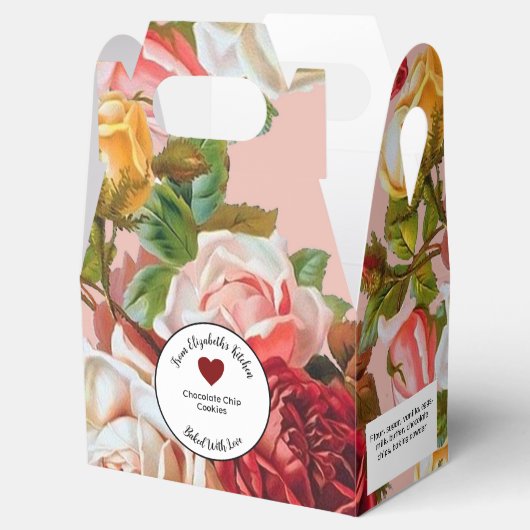 Roze en rode rozen gebakken geschenken met ingredi bedankdoosjes (Geopend)