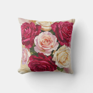 Roze en rode rozen kussen