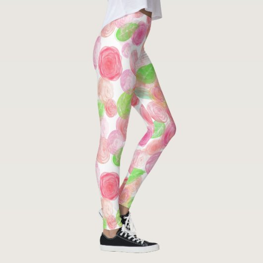 Roze en rode rozen leggings (Rechts)