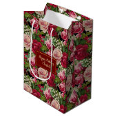 Roze en rode rozen medium cadeauzakje (Voorkant Gekanteld)