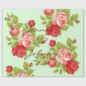 Roze en rode rozen, met aangepaste namen voor het cadeaupapier (Vlak)