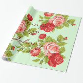 Roze en rode rozen, met aangepaste namen voor het cadeaupapier (Uitgerold)