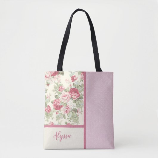 roze en rode rozen Patchwork Tote Bag (Voorkant)