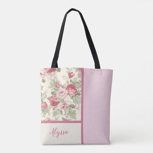 roze en rode rozen Patchwork Tote Bag (Achterkant)