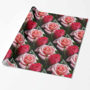 Roze en Rode Rozen Patroon Wrapping Papier