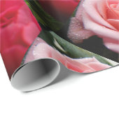 Roze en Rode Rozen Patroon Wrapping Papier (Rol Hoek)