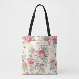  roze en rode rozen Persoonlijke Canvas tas
