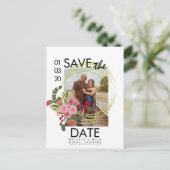 Roze en Rode Rozen Save The Dates Foto Postkaart (Staand voorkant)