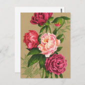 Roze en rode rozen schilderen briefkaart (Voorkant / Achterkant)