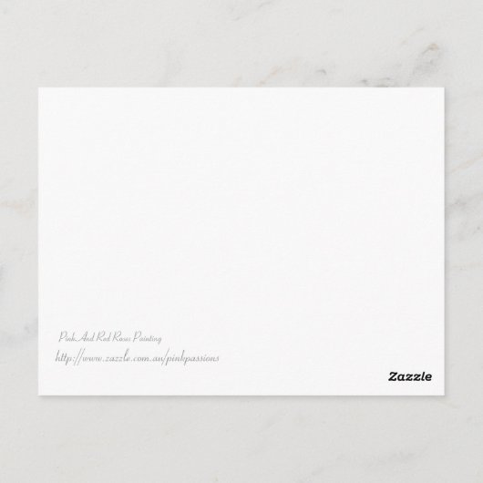 Roze en rode rozen schilderen briefkaart (Achterkant)