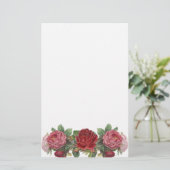  Roze en Rode Rozen Stationery Briefpapier (Staand voorkant)
