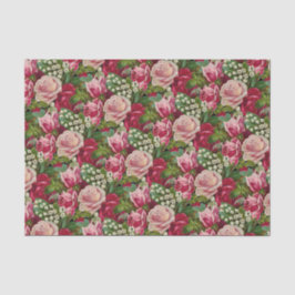 Roze en rode rozen tissuepapier