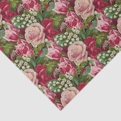 Roze en rode rozen tissuepapier (Detail)