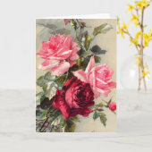  roze en rode rozen Wenskaart Kaart (Gele Bloem)