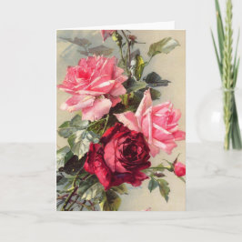 roze en rode rozen Wenskaart Kaart