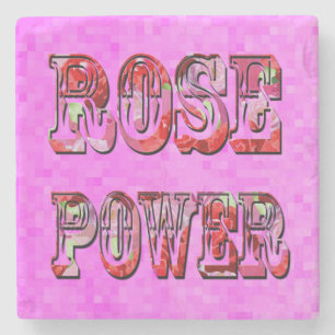 Roze en rode rozenstroom, stenen onderzetter