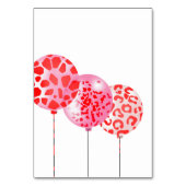 Roze en rode safari ballon slinger tafelnummer (Achterkant)