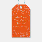 Roze en Rode Schets Bachelorette Party Favor Cadeaulabel (Voorkant)