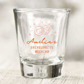 Roze en Rode Schets Bachelorette Weekend Party Shot Glas