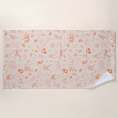 Roze en Rode Schets Bachelorette Weekend Party Strandlaken (Voorkant)