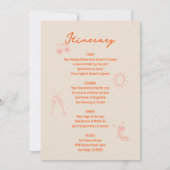 Roze en Rode Schets Bachelorette Weekend Route Kaart (Achterkant)