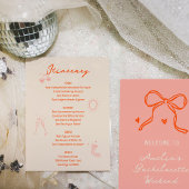 Roze en Rode Schets Bachelorette Weekend Route Kaart