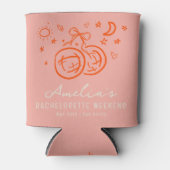 Roze en Rode Schets Disco Meidenavond Blikjeskoeler (Voorkant)