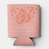 Roze en Rode Schets Disco Meidenavond Blikjeskoeler (Achterkant)