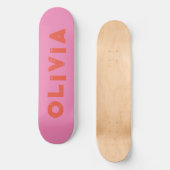 Roze en rode skateboard effen kleur (Voorkant)