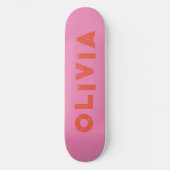 Roze en rode skateboard effen kleur (Voorkant)