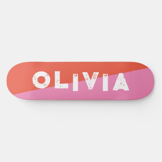 Roze en rode skateboard retro split (Horizontaal)