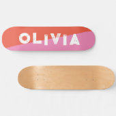 Roze en rode skateboard retro split (Horizontaal)