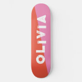 Roze en rode skateboard retro split (Voorkant)