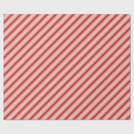 Roze en rode snoepriet Stripe kerst Cadeaupapier (Vlak)