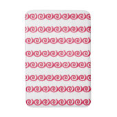 Roze en rode spiralen patroon op wit badmat (Voorkant Verticaal)