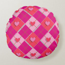 Roze en rode stijl rond kussen