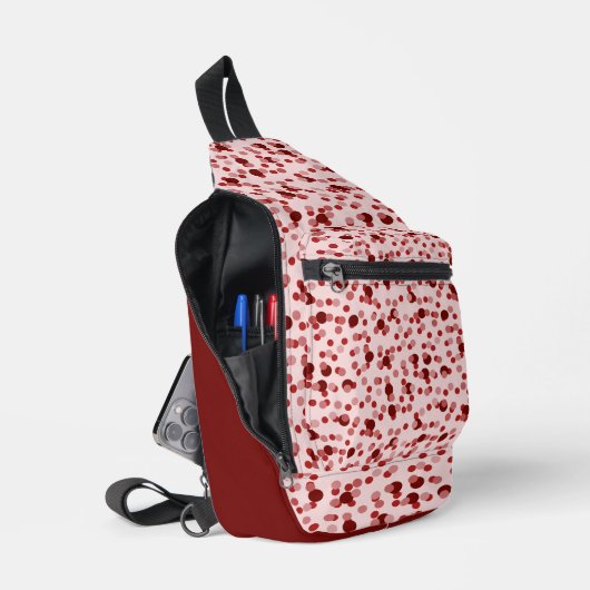 roze en rode stipjes sling bag (Open)