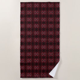 Roze en rode stippen en kronkelende lijnen patroon strandlaken