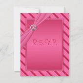 Roze en rode strepe R.S.V.P.-Kaart RSVP Kaartje (Voorkant)