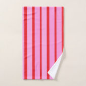 Roze en rode strepen bad handdoek (Handdoek)